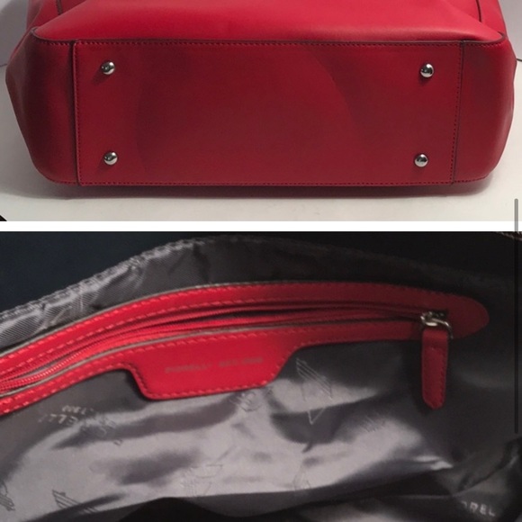 FIORELLI RED GLOVE TANNED  LEATHER CHAIN BAG - Picture 3 of 4